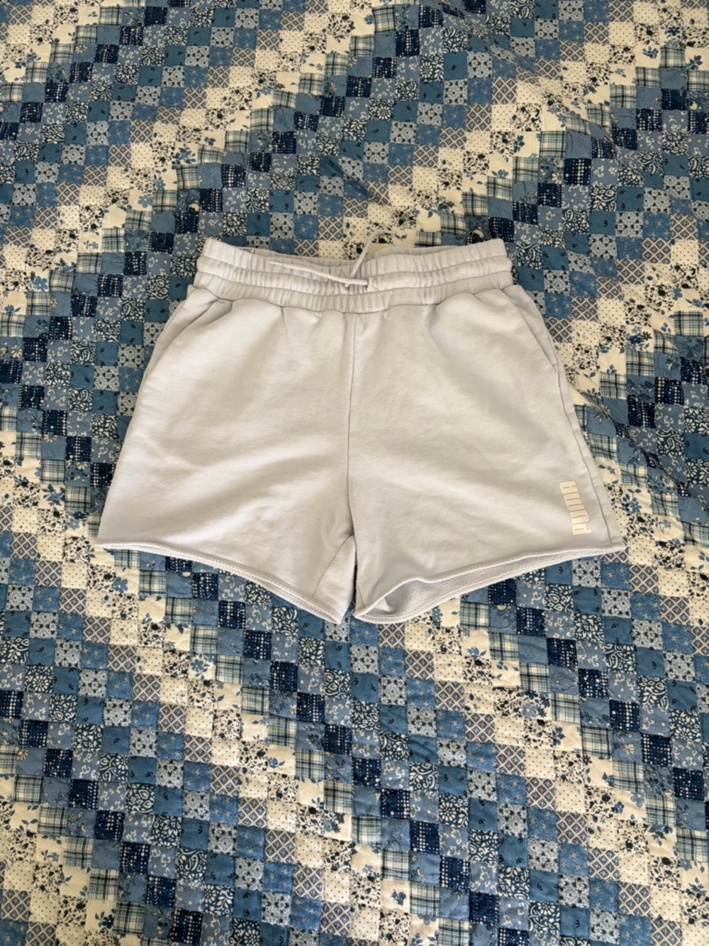 Puma Women’s Light Blue Elastic Waist Athletic Shorts